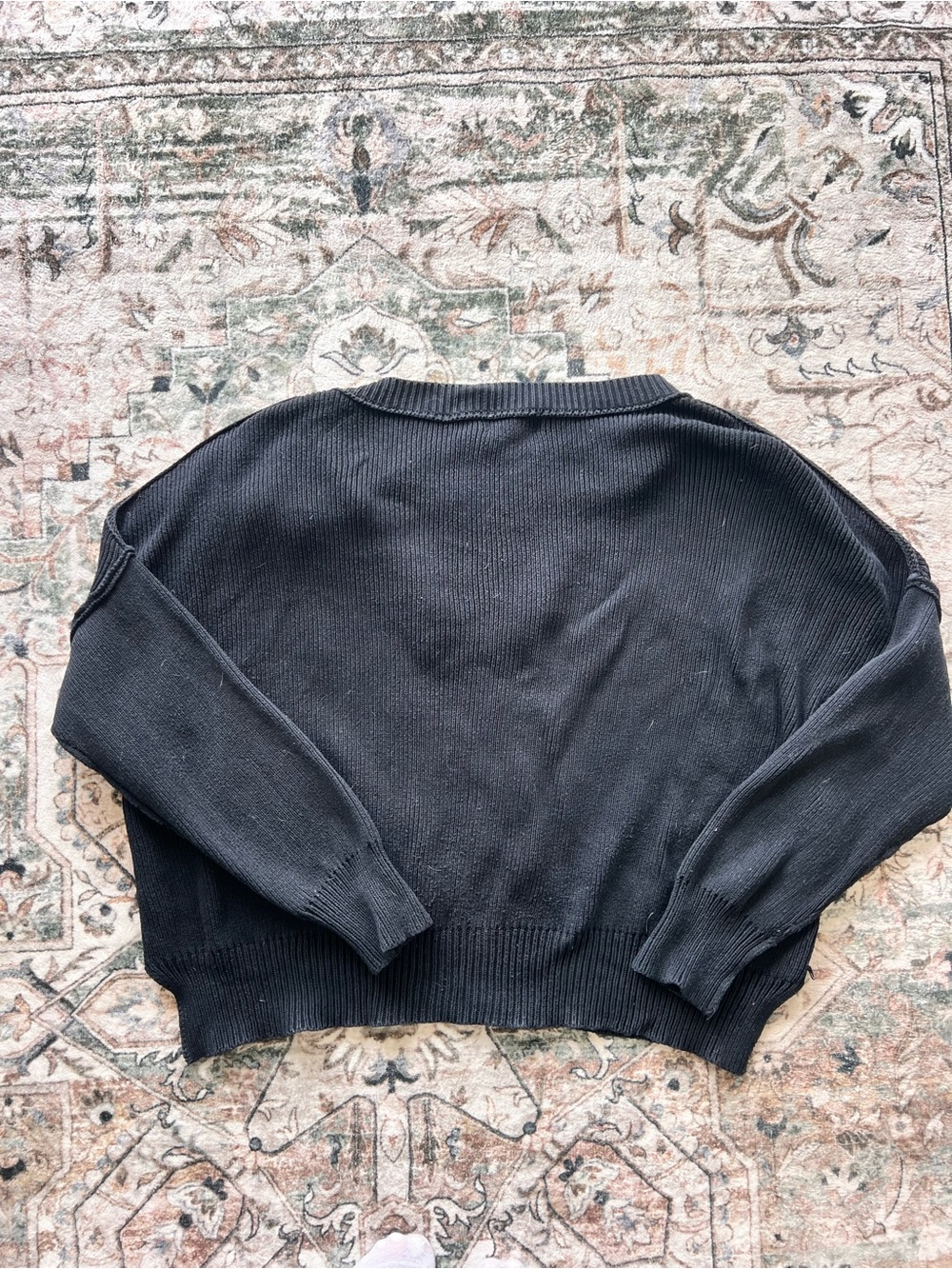 Oversized American Flag Graphic Crewneck Sweater Sz S/M - Picture 7 of 7